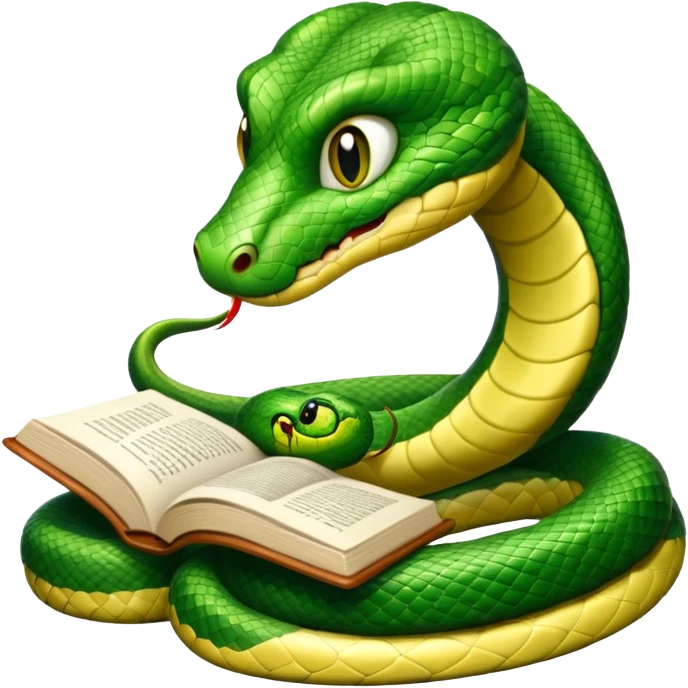 kitap okuyan yılan emoji