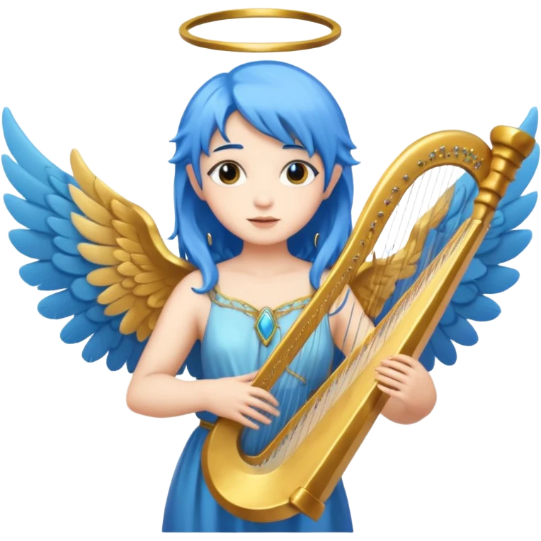 Blue-haired angel holding harpir






























 emoji
