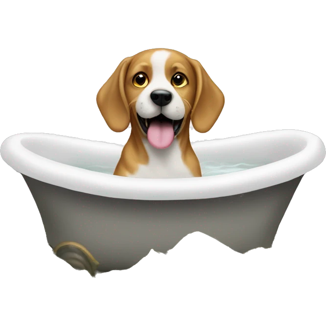 dog in bath of money emoji