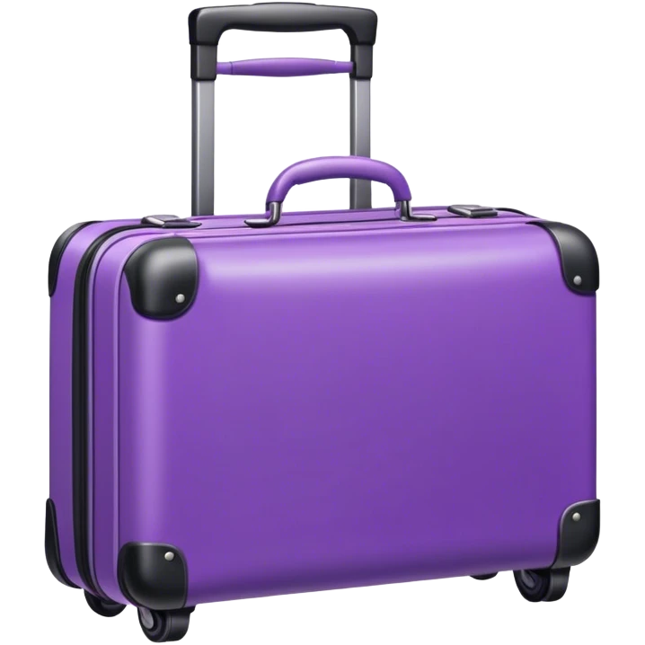 Purple suitcase on wheels emoji