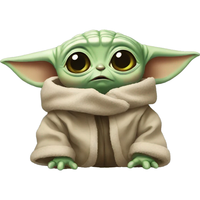 baby yoda with scared face emoji