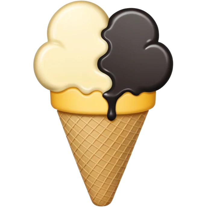Half yellow and half black heart icecream emoji