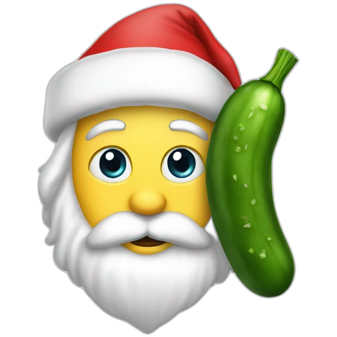 Santa with cucumber emoji