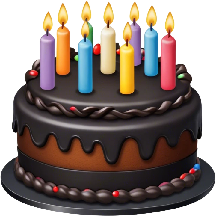 Black birthday cake emoji