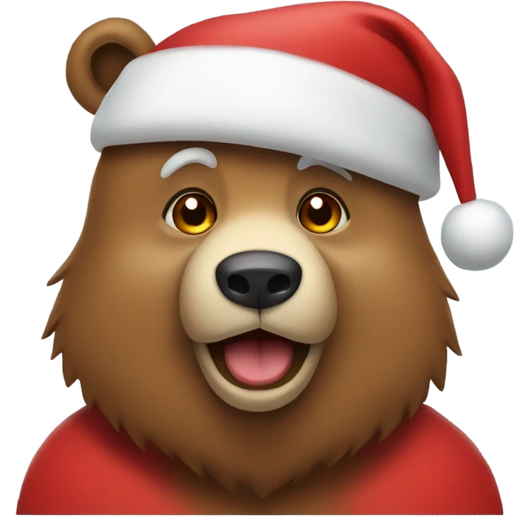 Bear wearing Santa Claus hat emoji