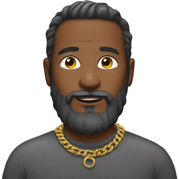 bearded man wearing necklace emoji