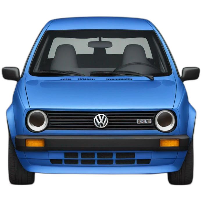 Blue Volkswagen Golf front view emoji