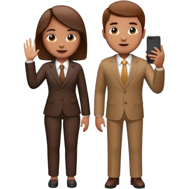 A 3D full body MNC Employee bitmoji talking on mobile with someone emoji