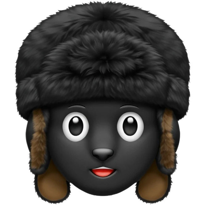 A blank Black ushanka hat emoji