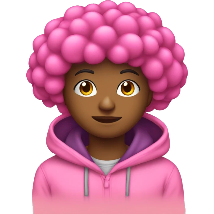 Pink palm puff hoodie emoji