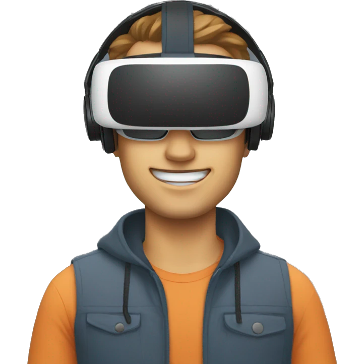 A man with VR emoji
