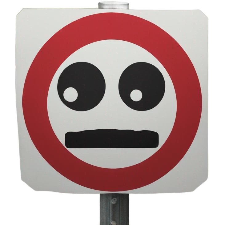 A "No Trespassing" sign on a road emoji