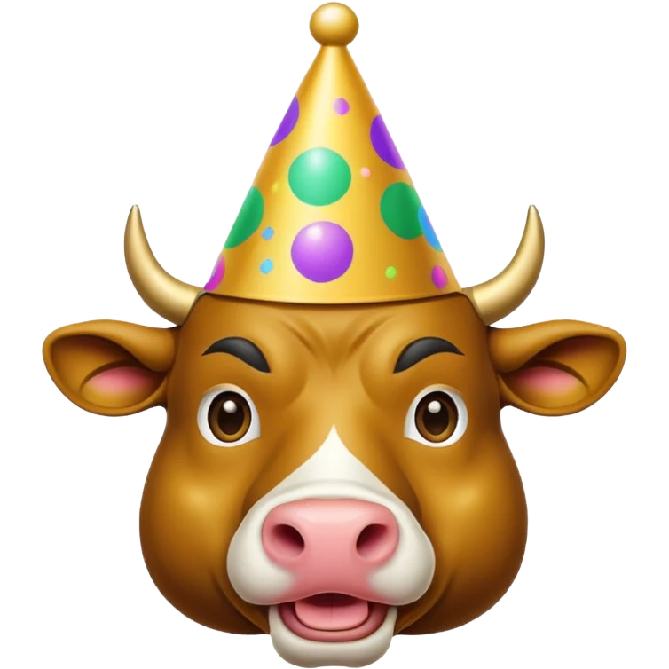 New Year's dressed bull emoji emoji