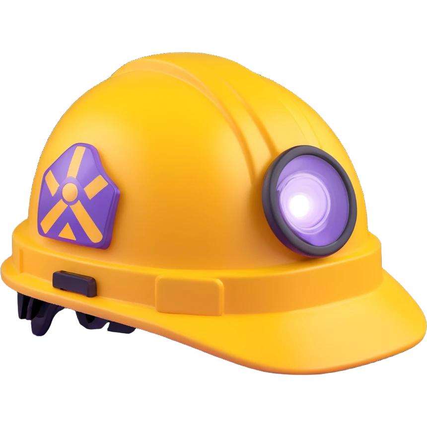 yellow emergency rescue helmet with light emoji