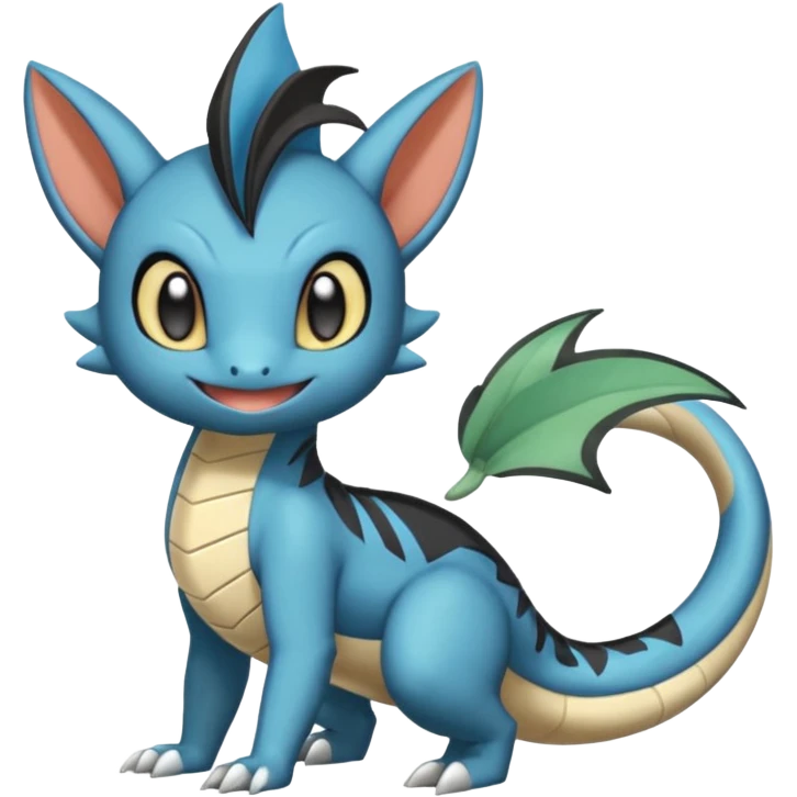 Cute handsome Meloetta-Dewott-Salandit-Nargacuga-Pokémon-Fakémon-fusion-hybrid-creature emoji