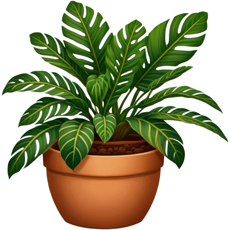 dark green Maranta leuconeura in a pot emoji