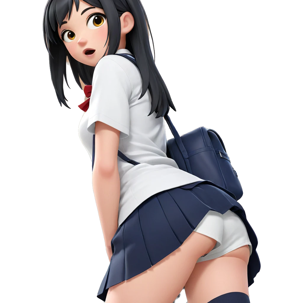 blushing schoolgirl caught off guard emoji