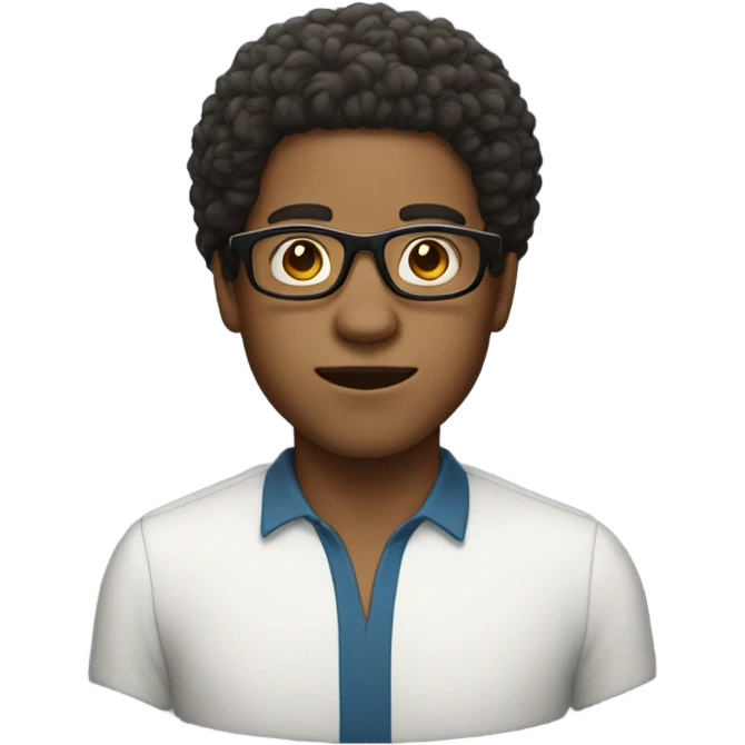 Light skin man with a slight Afro and glasses  emoji