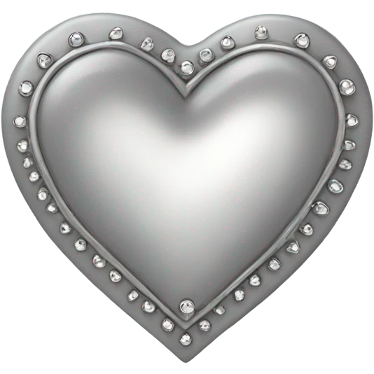 a hollow heart studded with silver emoji