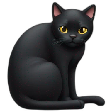 sleepy black cat whole body emoji
