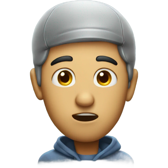 Confused guy getting rained on emoji