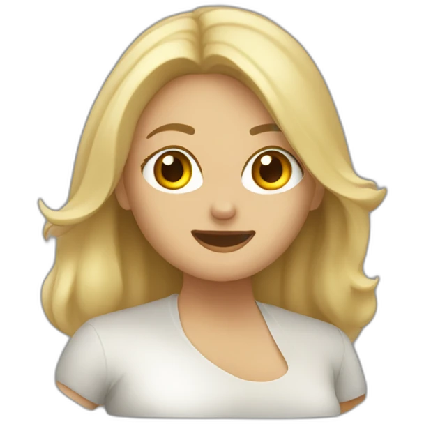 Mujer diciendo rubia diciendo que no con el dedo emoji