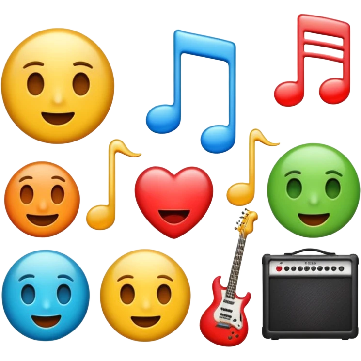 Emoticonos relacionados con la música pop y rock emoji