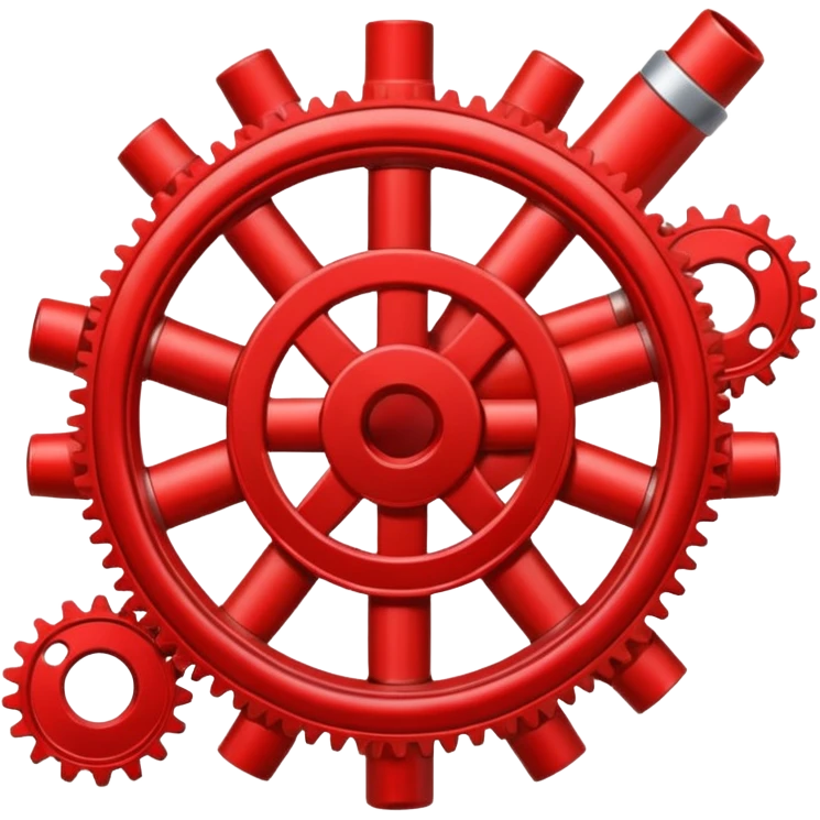 blood tube and gear overlapping emoji