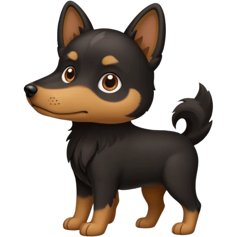 Chien noir avec poitrine et patte avant droite blanche emoji