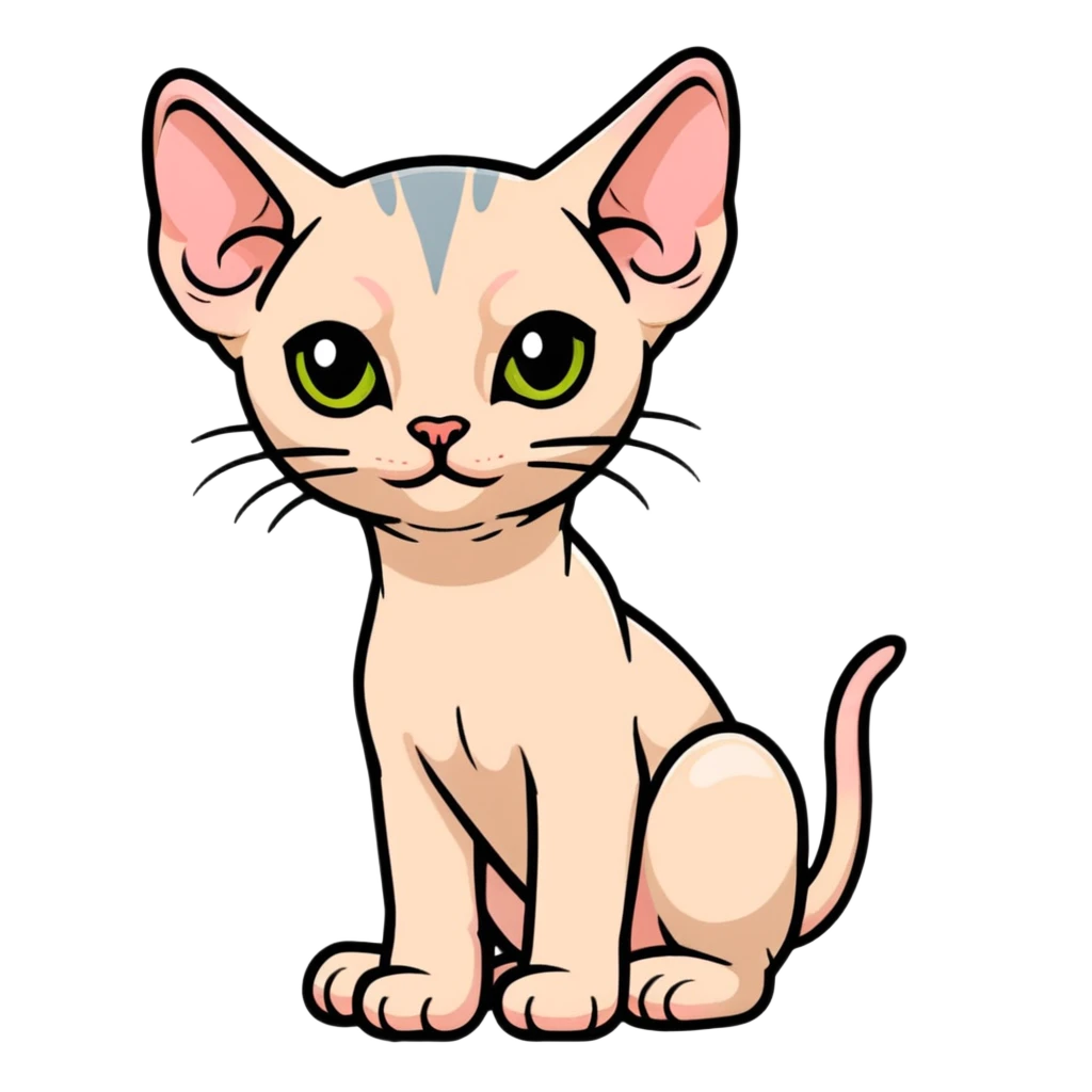 hairless sphynx cat full body pose emoji