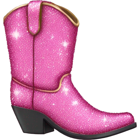 Pink sparkle cowboy boot emoji