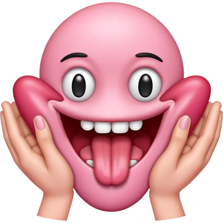 emoji tongue with four hands  emoji