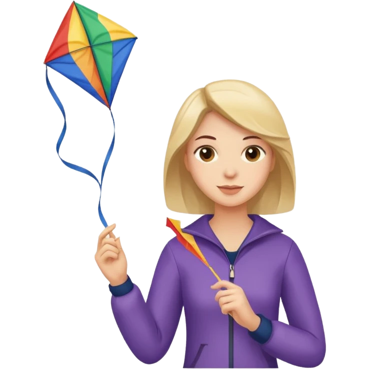 woman holding kite emoji