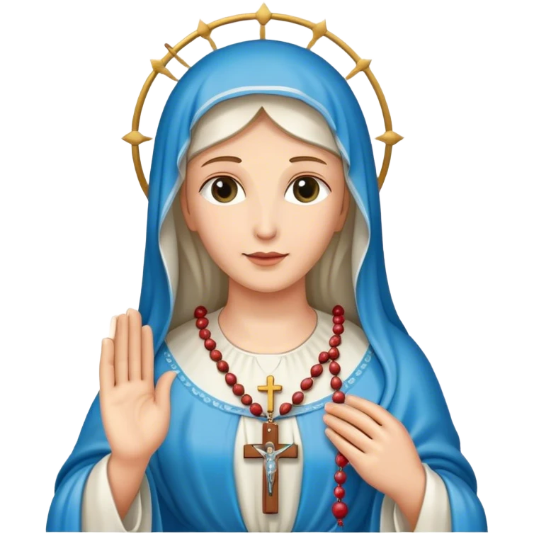holy mary holding rosary beads emoji