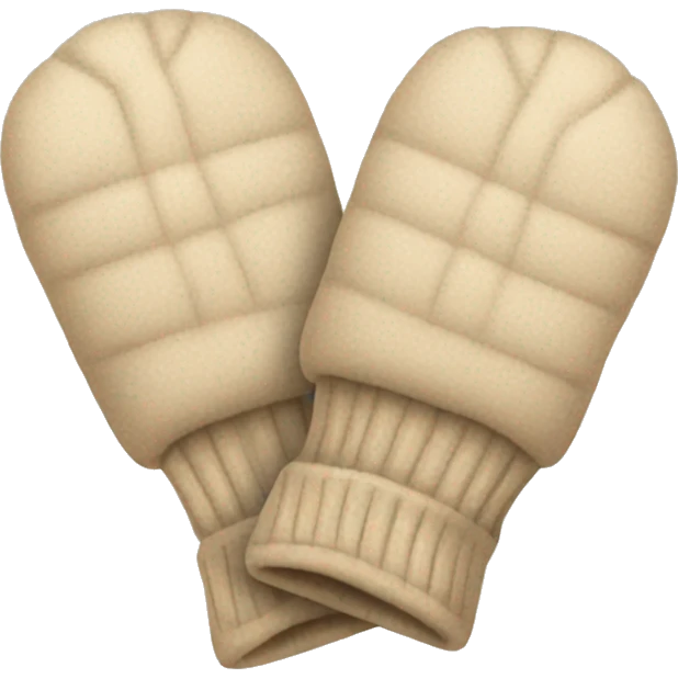 pair of beige winter mits emoji