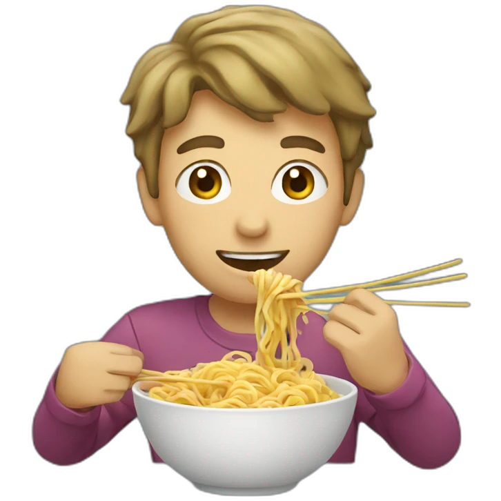 Person eating noodles emoji