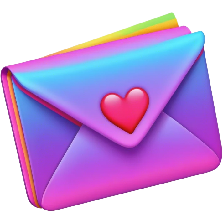 Psychedelic colored love note emoji