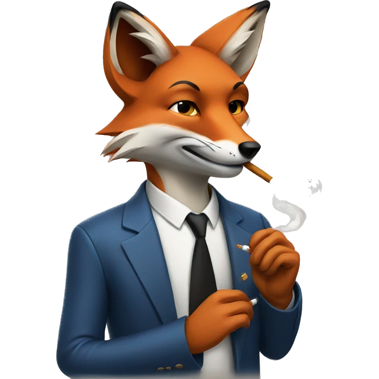 fox smoking a cigarette emoji
