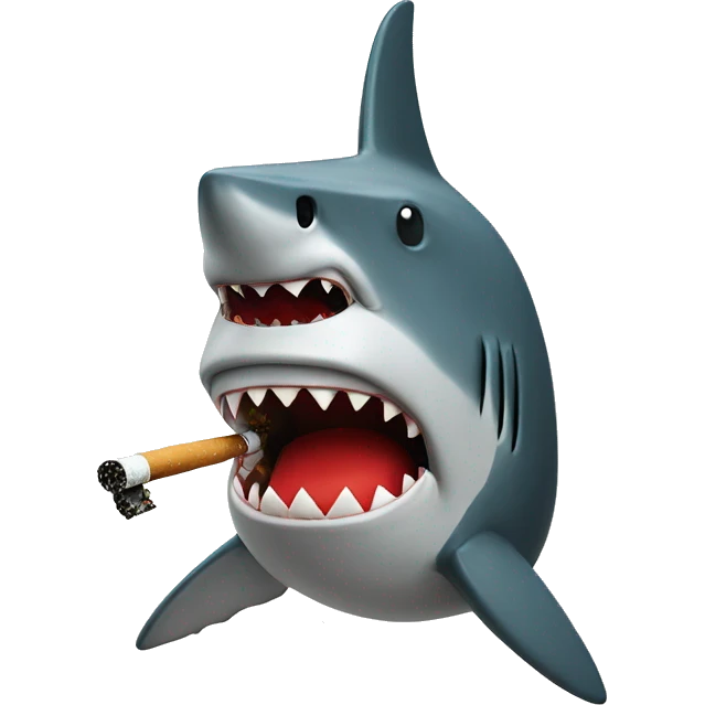 Shark with a Christmas sweater on smoking a cigarette  emoji