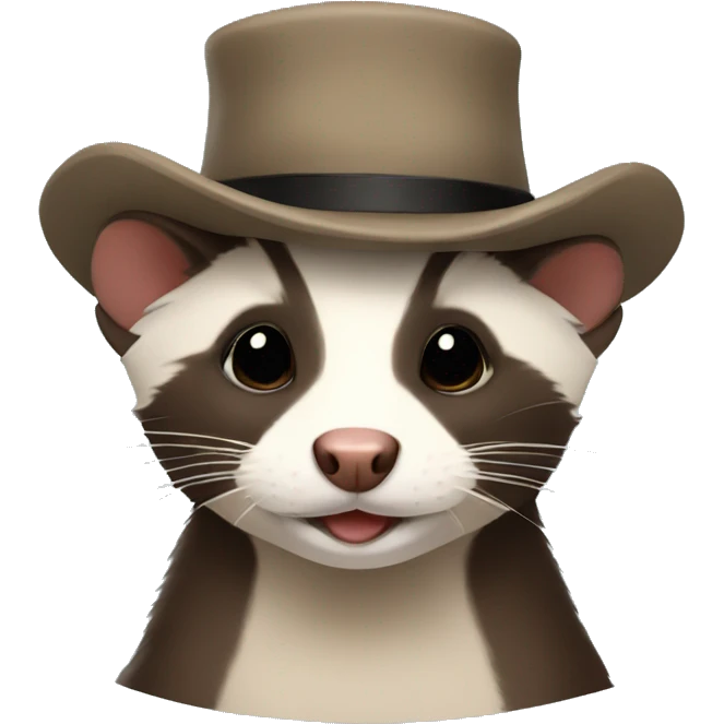 ferret with a hat emoji