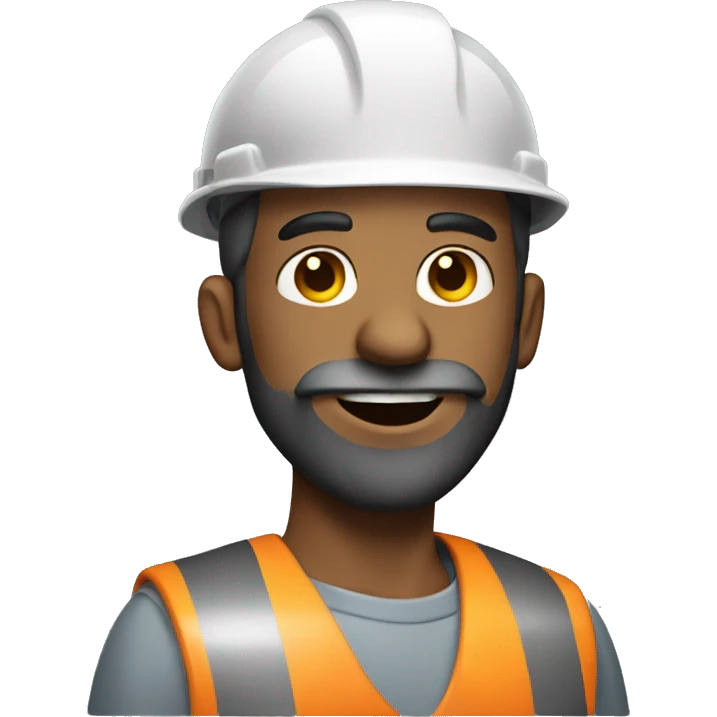 Construction worker with long salt and pepper beard  emoji