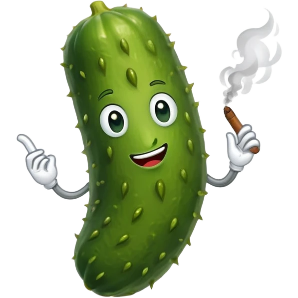 Pickle with a blunt  emoji