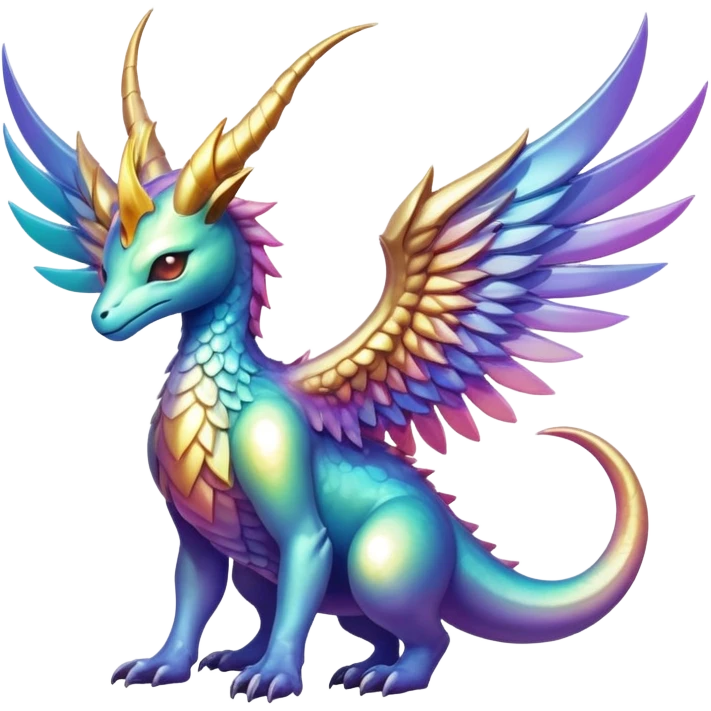 Epic divine legendary complex detailed iridescent gradients aesthetic-Fakémon-creature-scenery emoji
