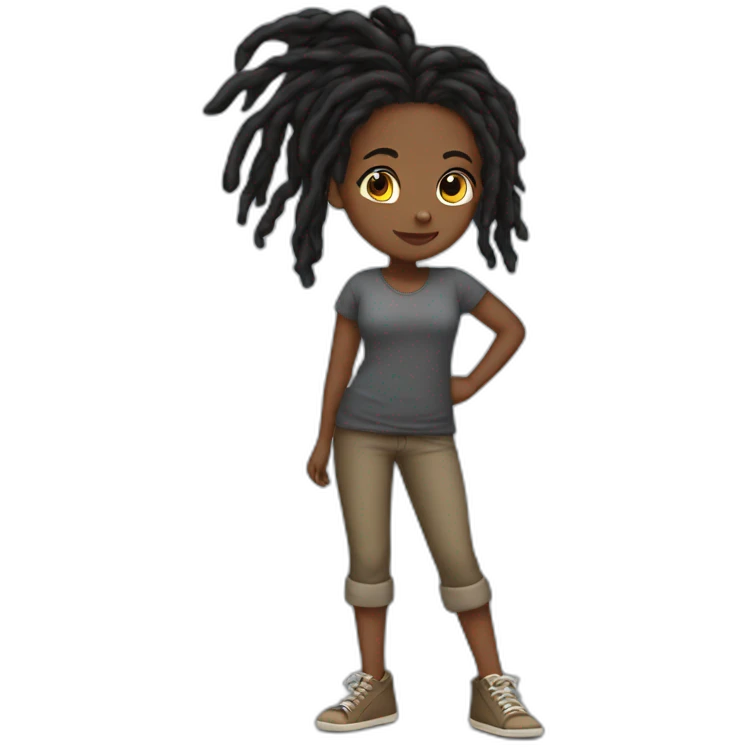 BLACK GIRL WITH DREADS STEPPING emoji