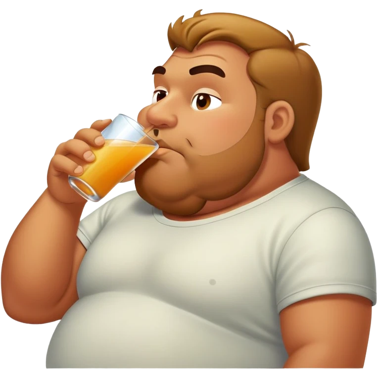 Big guy sipping apple juice emoji