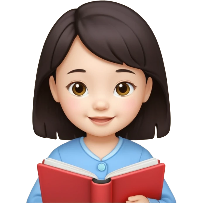 3D 风格的 notebook icon，有 baby girl，中国孩子 emoji