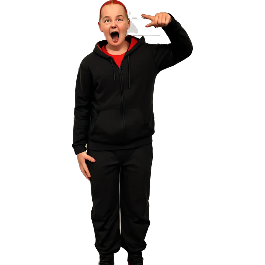 boy in red and black emoji