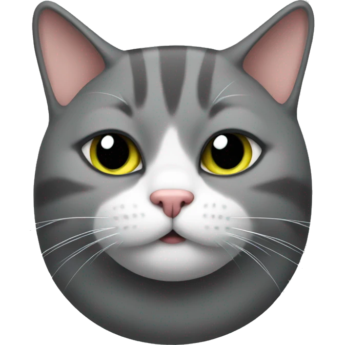 Cat gray fat emoji