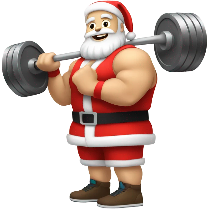 White santa with a dumbbell in hand at the gym emoji