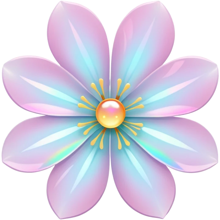 white sakura with a holographic center emoji